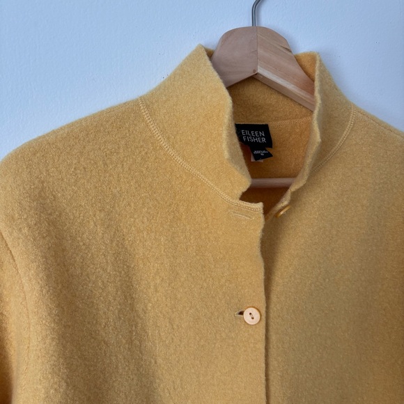 Eileen Fisher Mustard Wool Cardigan - Picture 3 of 8